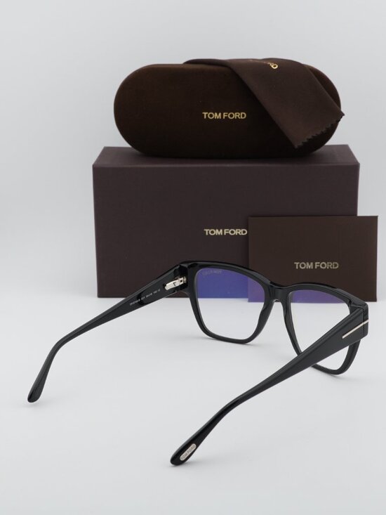 Tom Ford FT5745-B 001 Eyeglasses Shiny Black 54mm Square Frame